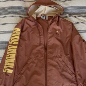 Adidas Originals Graphic Planet Windbreaker Jacket in the 'Clay Strata'